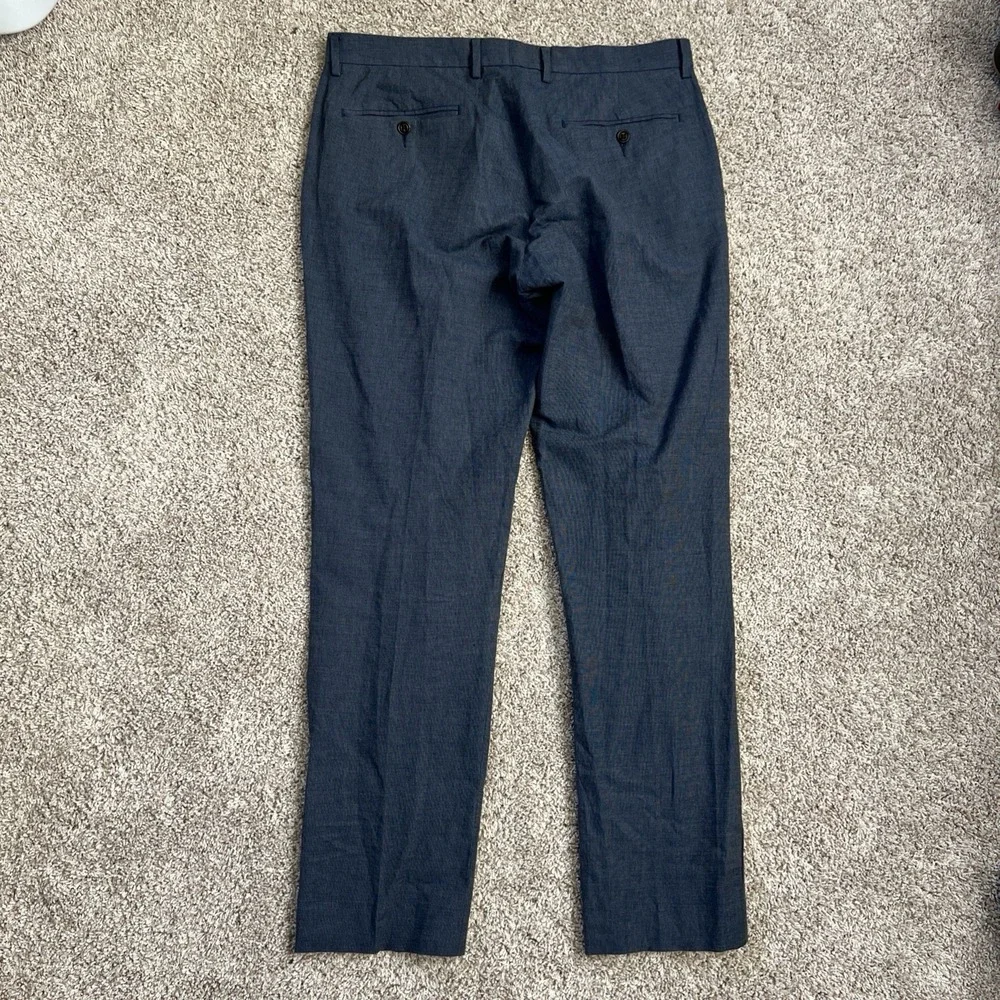 Vintage J Crew Pants Bowery Linen Blend 32x32 Navy Trouser Corpcore Preppy